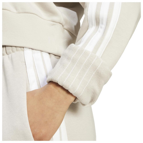 Adidas Γυναικείο φούτερ Essentials 3-Stripes French Terry Cropped Hoodie
